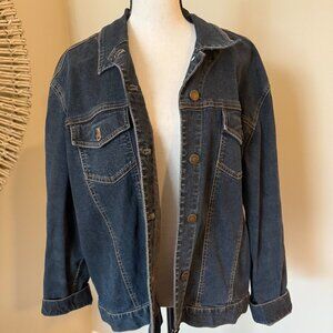 Chico's Dark Blue Double-Breasted Denim Jean Jacket| Chico's Size 2 | US 12
